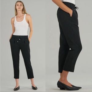 ATM ANTHONY THOMAS MELILLO Cropped Black Twill Cropped Drawstring Pant NEW